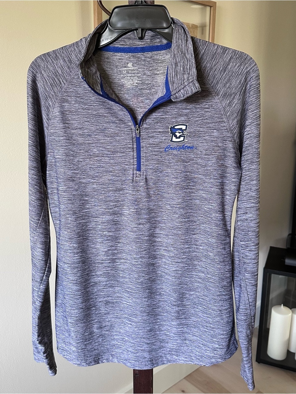 Creighton Blue Heathered Quarter-Zip Pullover